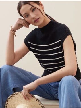 Anthropologie Maeve Mock Neck Sweater Tee